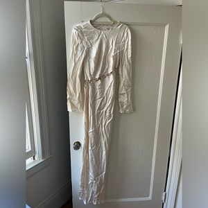 Shona Joy Arienzo Asymmetrical Lace Up Maxi Dress - Cream